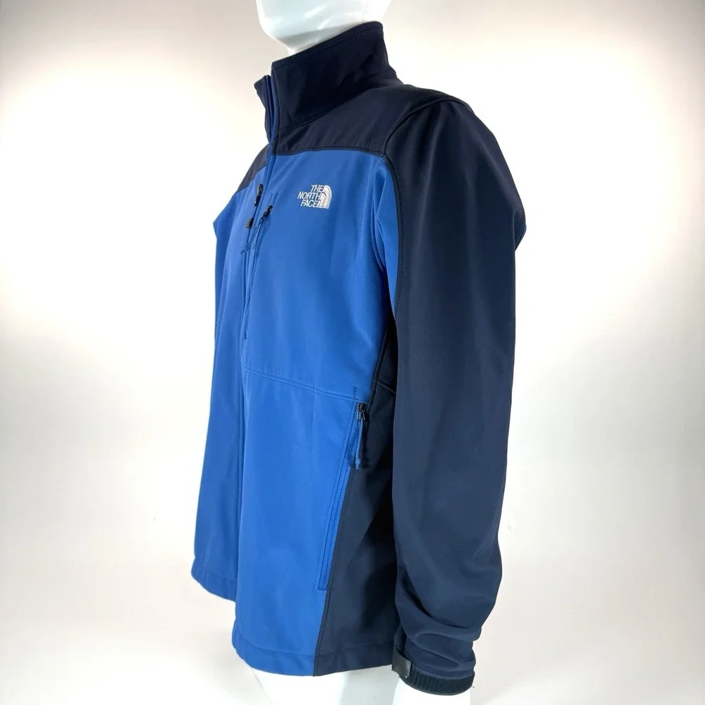 The North Face Windwall‎ Softshell Jacket Mens L Blue Fleece Full Zip